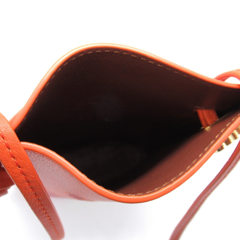 Loewe Dice Pocket Calcifer Leather Shoulder Bag Orange View 5